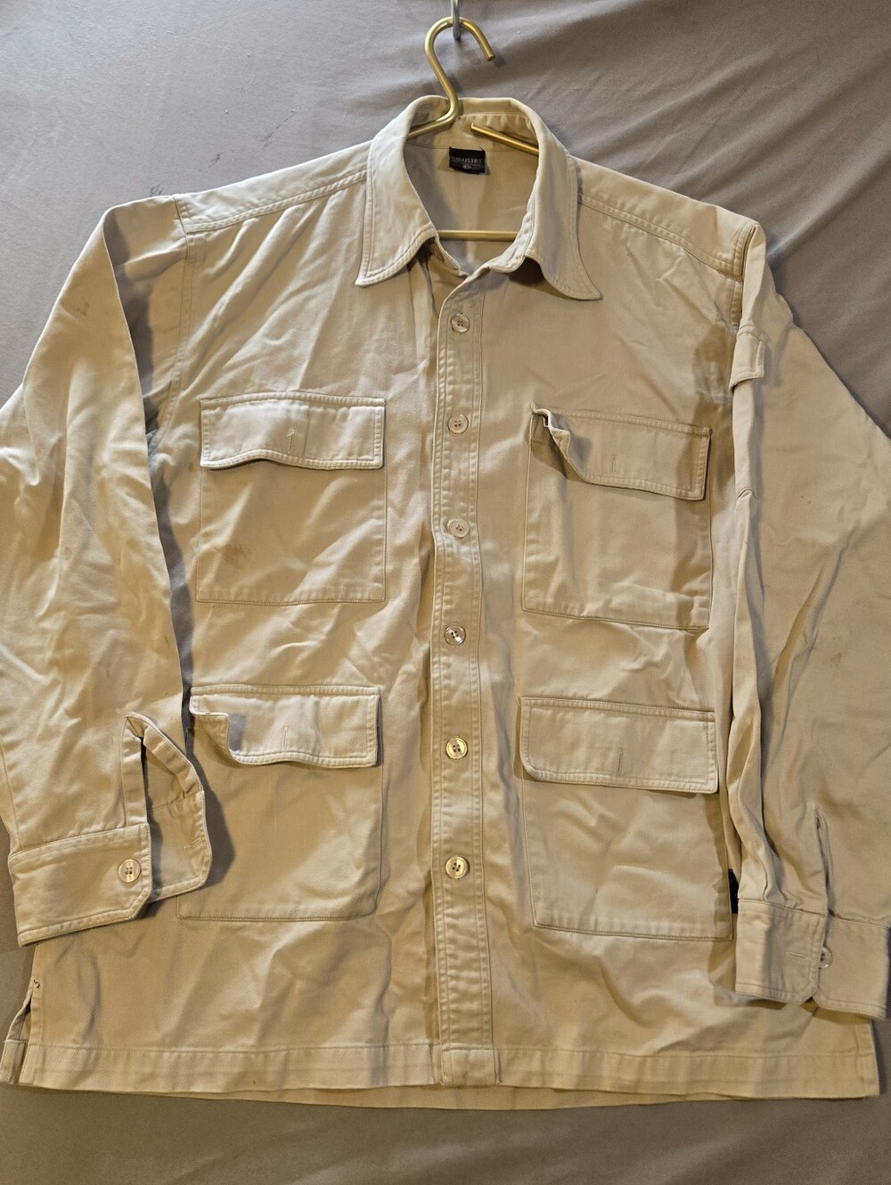 Industry Union Made Men's Tan Military Field Jacket with Multiple Pockets